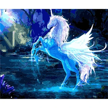 

YIKEE decorative canvas oil painting by numbers,coloring by numbers Unicorn