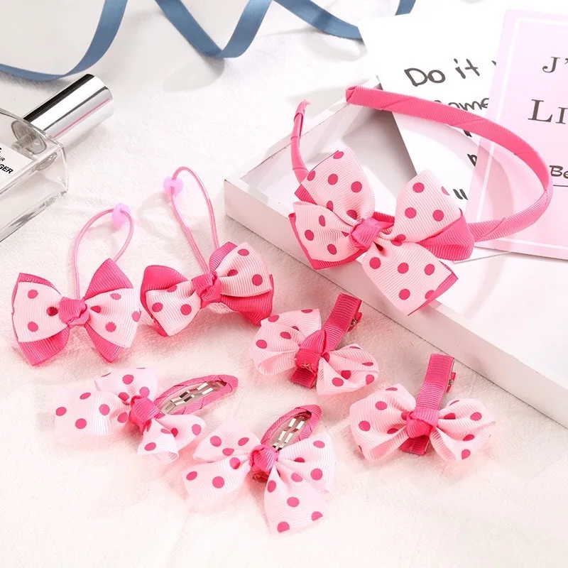 

6 Pcs/Set Baby Hair Clips Hairband Bows Baby Girl Hair Accessories Headband Girls Chiffon Cartoon Barrettes Elastic Hair Band