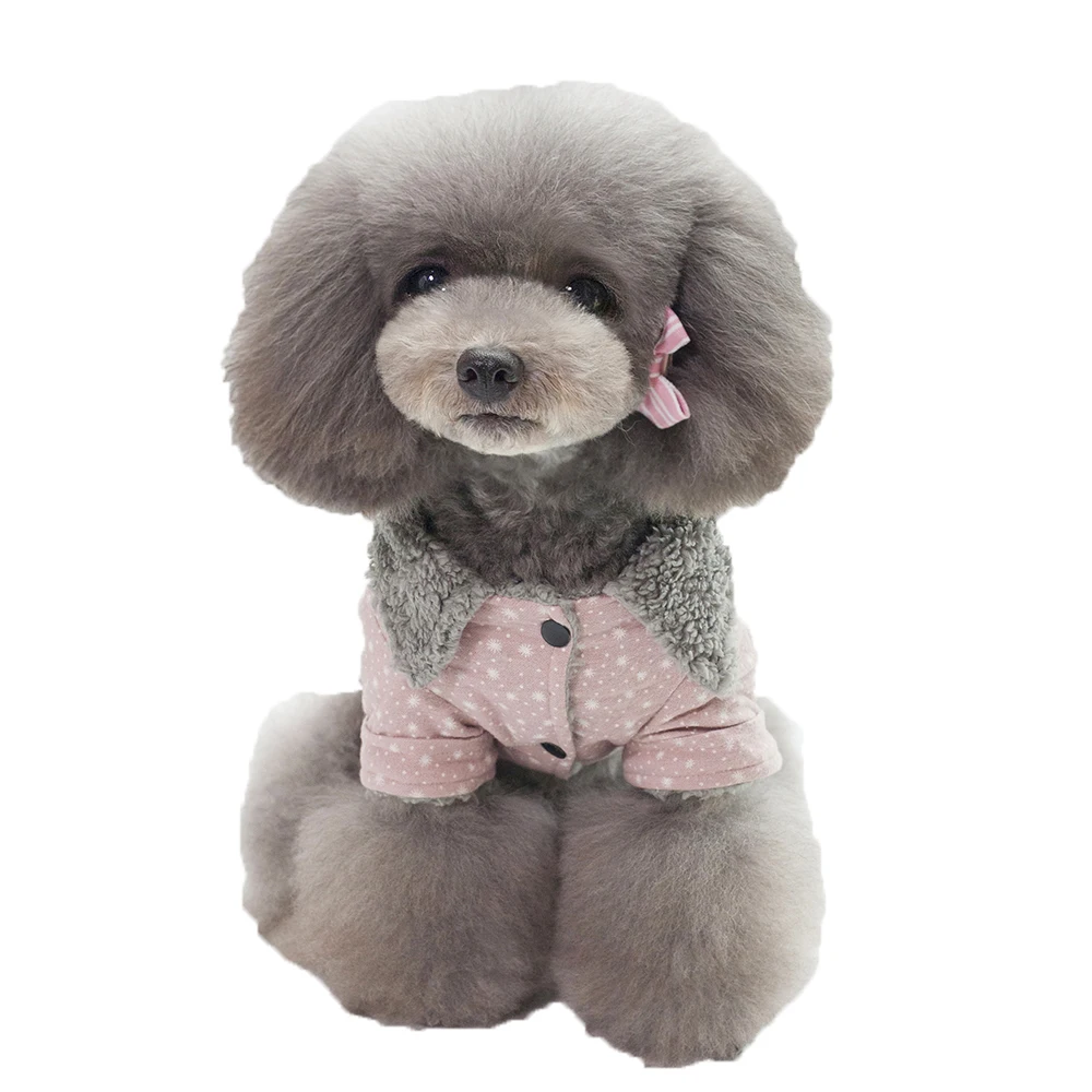 

New Simple Princess Girl Style Pet Dog Winter Coat Clothes In Fresh Style From S to XXL Dog Warm Coat Dogs Clothes