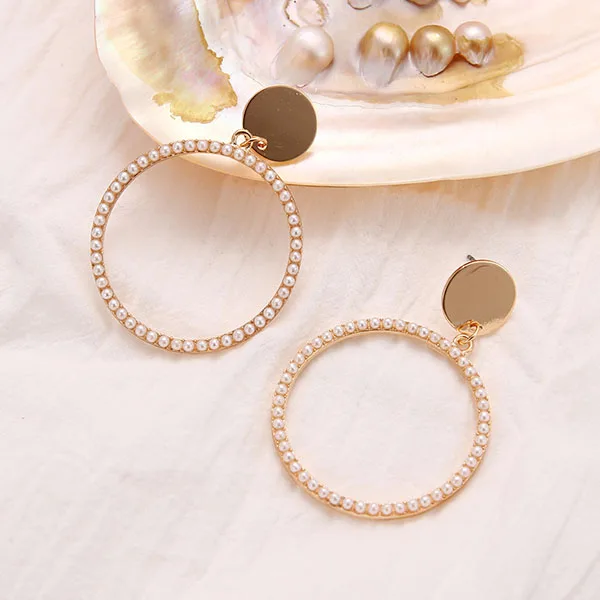 Дизайн, креативные ювелирные изделия, высококачественные элегантные Кристальные сережки, круглые золотые и серебряные серьги, серьги на свадебную вечеринку для женщин - Окраска металла: C318