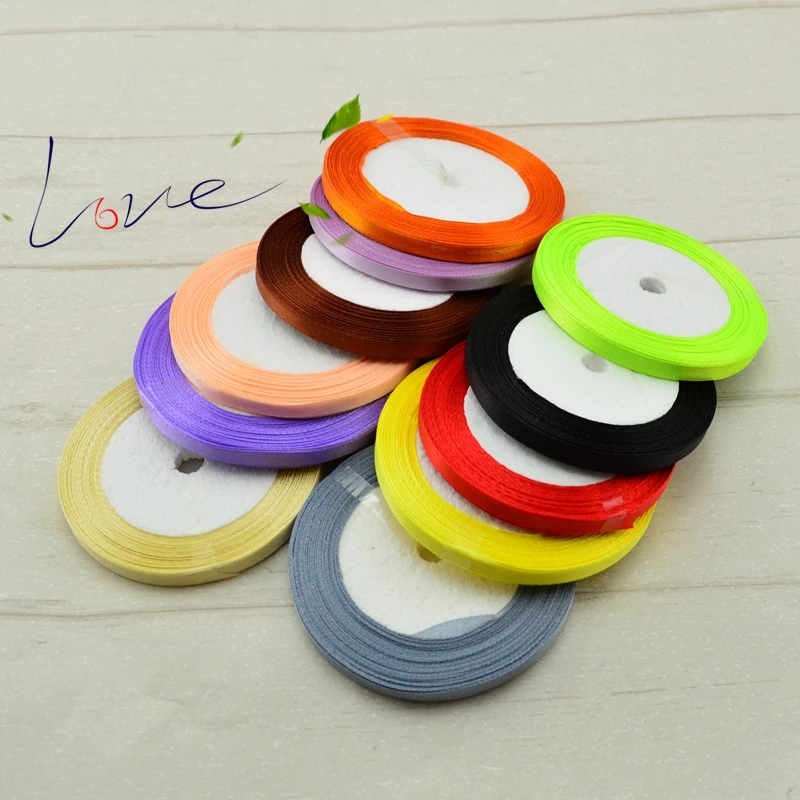 6mm 25 Meters Pink Silk Organza Silk Straight Polyester Ribbon For