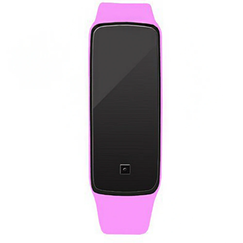Яркие цвета Силиконовые Резиновые наручные часы светодиодный цифровой браслет спортивные часы повседневные унисекс - Цвет: Pink