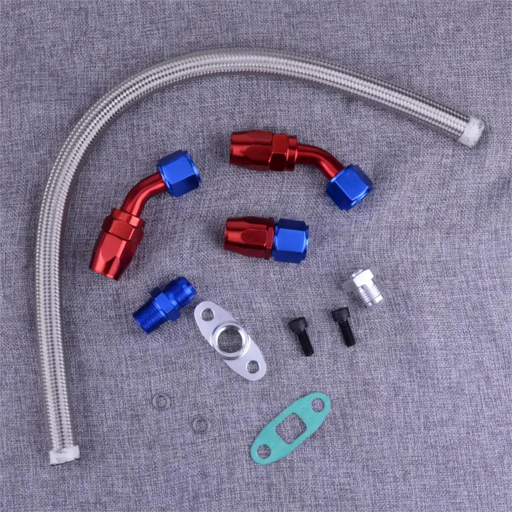 

DWCX New Durable Oil Return Drain Line Kit for Turbo Charger for T3 T4 T70 T66 TO4E