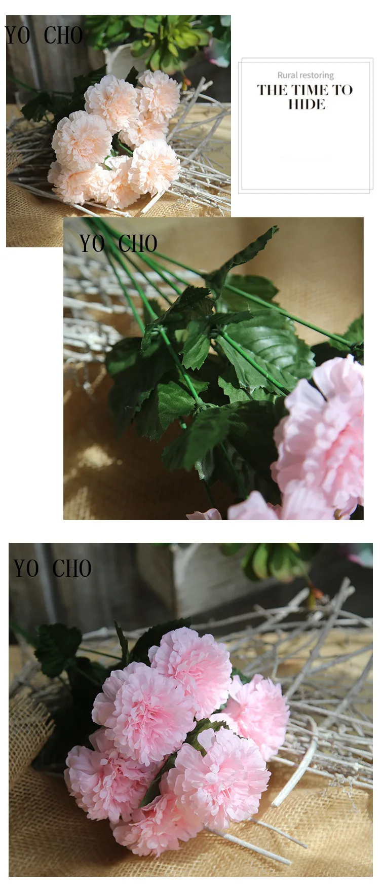 Tea rose chrysanthemum artificial flower bouquet 9