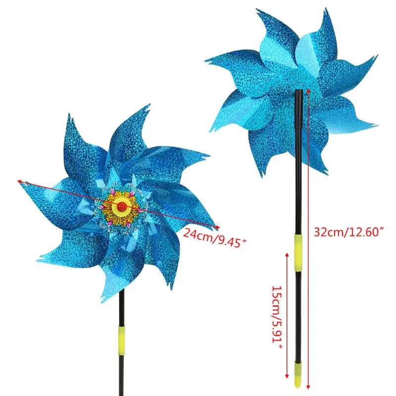 1 шт., игрушки в виде ветряной мельницы, подарки для детей, украшения сада, вращающиеся блестящие ветряные мельницы с блестками, светящиеся красочные игрушки