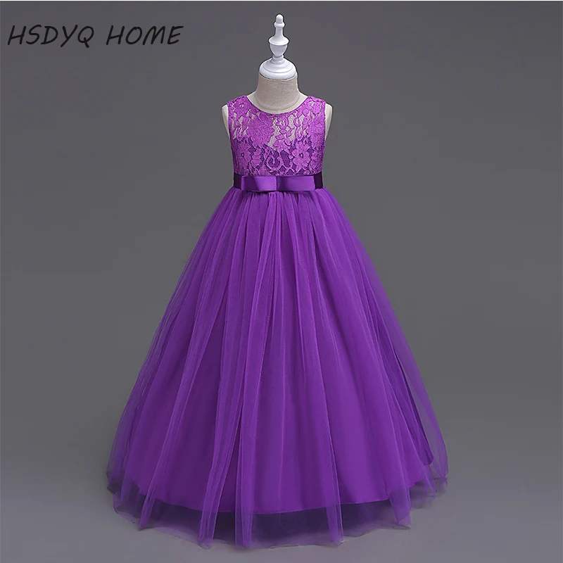 purple flower girl dresses cheap