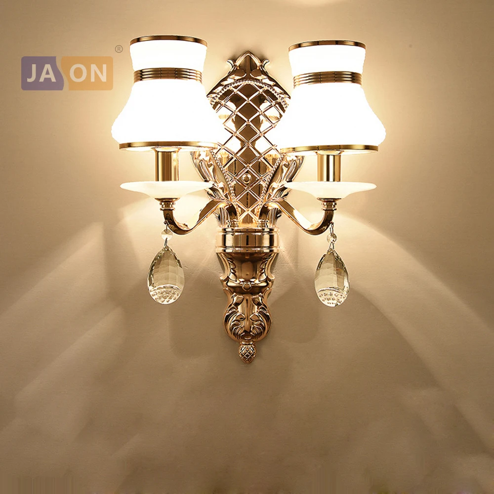 

led e14 Nordic Iron Glass Crystal Gold White LED Lamp LED Light Wall lamp Wall Light Wall Sconce For Bedroom