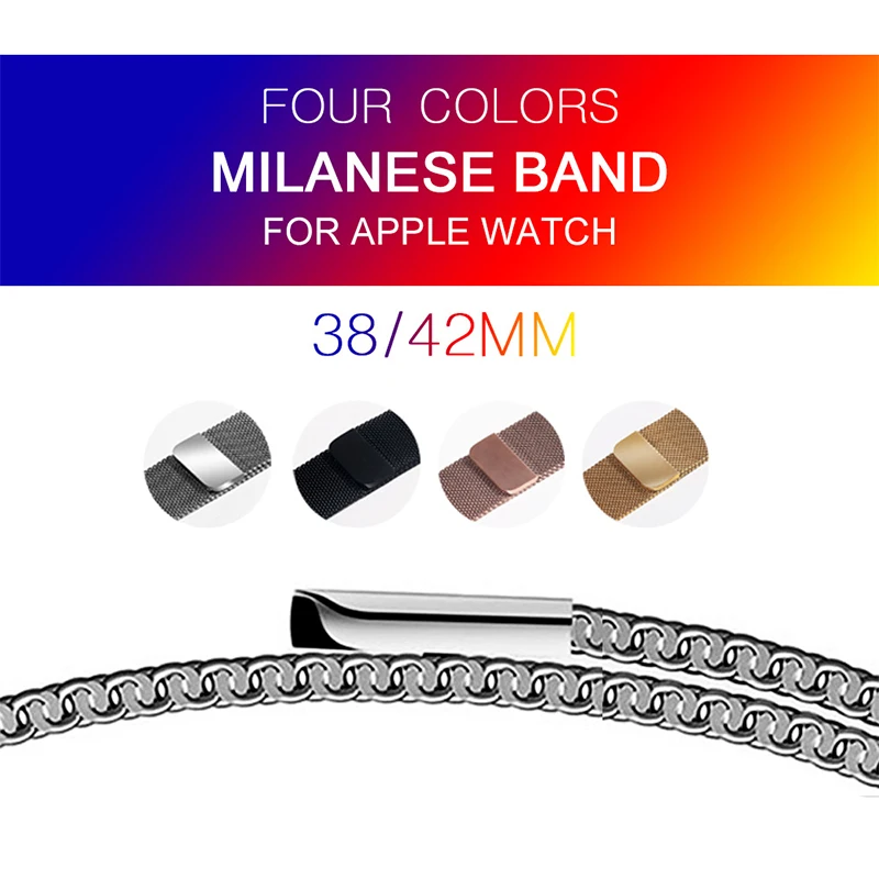 

Milanese Loop Bracelet Stainless Steel Band for Apple Watch 1/2/3 42mm 38mm Bracelet Strap for iwatch Watch band Accessories NEW