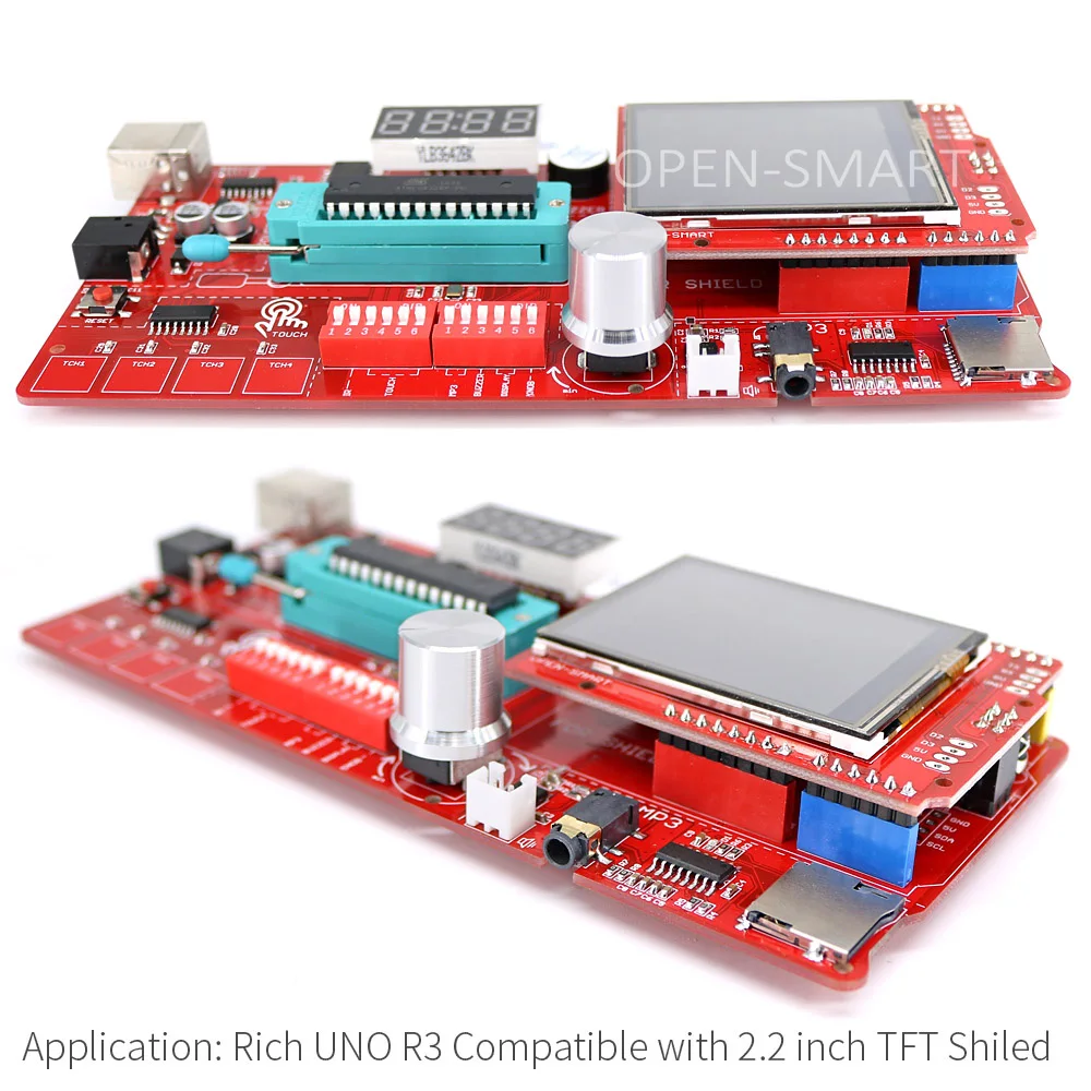 Rich Multifunction UNO R3 Atmega328P Development Board for Arduino UNO R3 with MP3 /DS1307 RTC /Temperature /Touch Sensor module