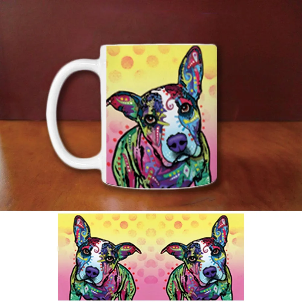 

Fashion Pitbull Coffee Mugs Lovely Pet Dogs Creative Animal White Ceramic Mug Custom Birthday Gifts For Family Children Friends