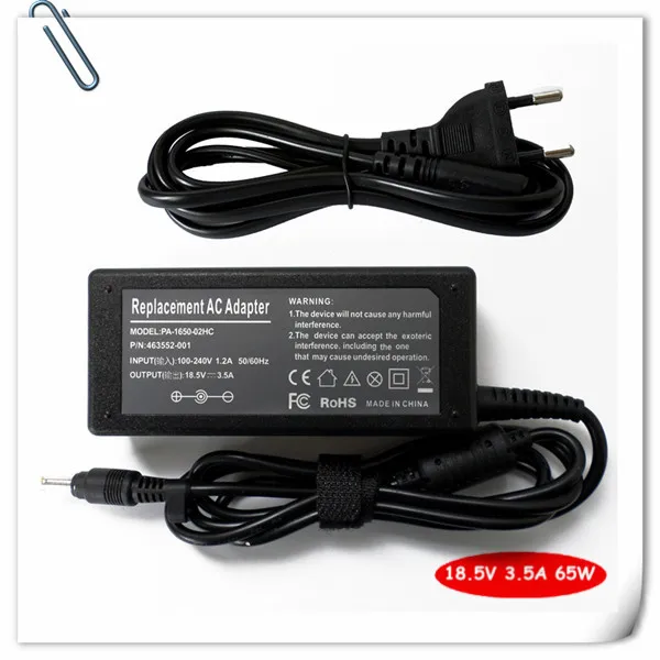 AC adapter Battery charger for HP compaq NX6110/CT nc6100 NC6120 NC6230 18.5v 3.5a 65w Notebook Power Supply Cord