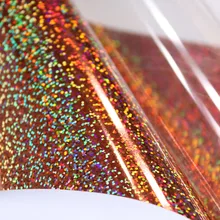 Оранжевый Цвет голографическая гладить на ПУ теплообмена винил резки Пресс пленка для футболки Hat 2" x 4"(50 см x 100 см