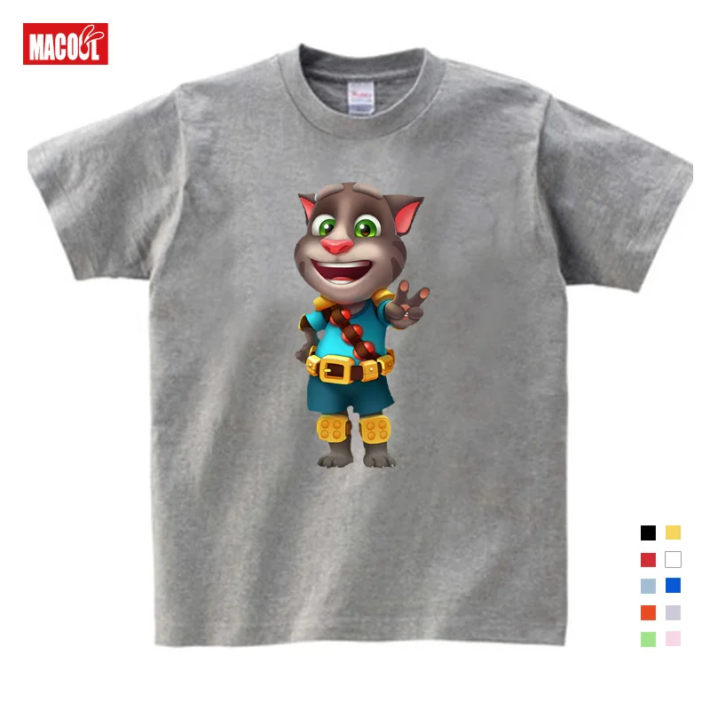 2019 Children's Favorite Games Can Speak Tom Cat Prints Boy T-shirt Summer Tom Cat and His Friends Cartoon T-shirt Free shipping