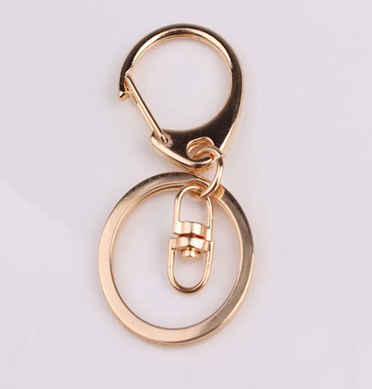 20 шт 30 мм 12 Дизайнов ключи цепочки Ключи Кольца круглый золотой серебряный цвет брелок для ключей Омаров