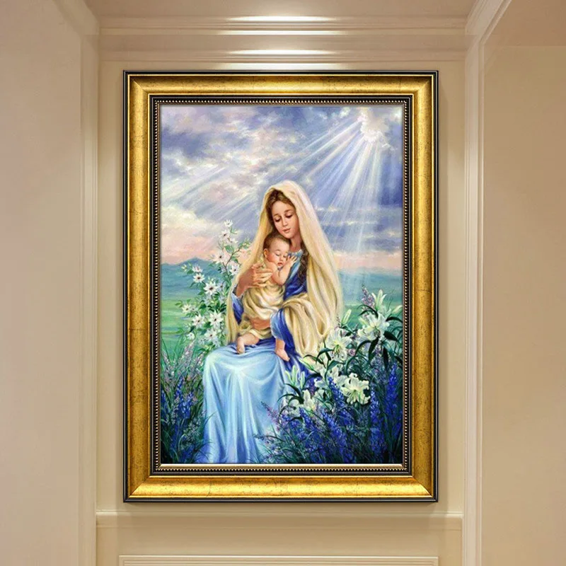

New Arrival 5D Diamond Embroidery Virgin Mary Religious Figure diy Full Drill Diamond Painting Cross Stitch For Home Decoation