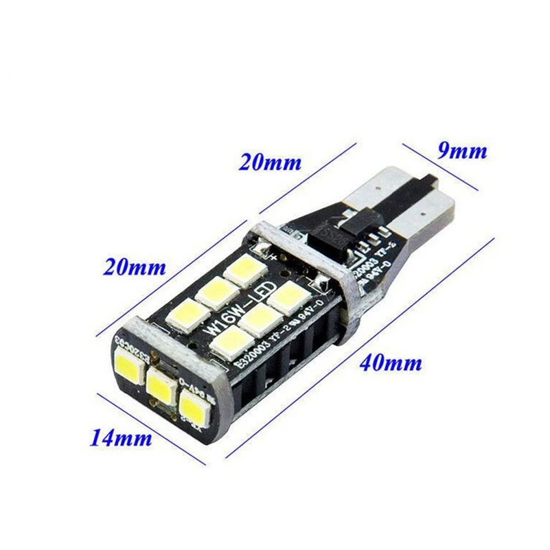 2X Canbus T15 W16W 2835 SMD 15 Светодиодный 15 Вт автомобильный резервный Реверсивный светильник с высокой остановкой, белая задняя лампа для Toyota Corolla Camry Prado