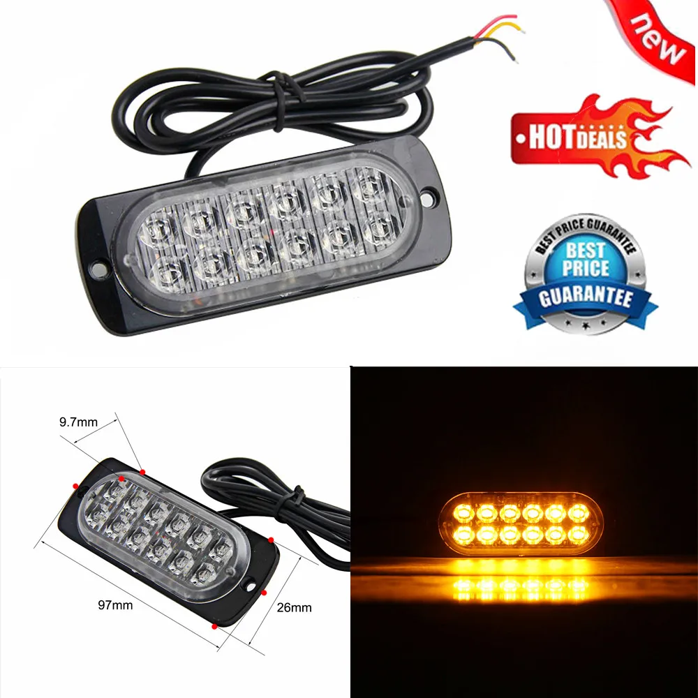 

Car LED Warning Light Emergency Light Bulb Amber Flashing Strobe Beacon 12V-24V OCT9