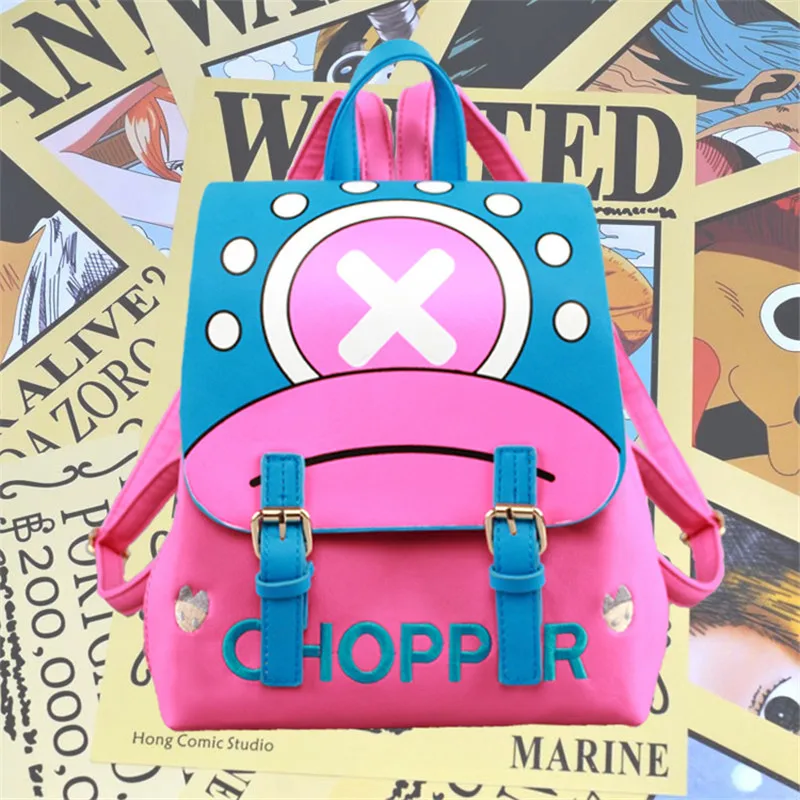 Japan Anime One Piece Chopper Deer Designer Cartoon Women Girls PU School Book Bag Rucksack Backpack