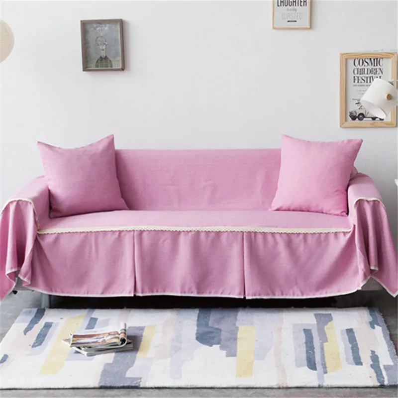 1 шт. однотонный тканевый чехол для дивана Универсальный диван полотенце все включено пылезащитный чехол диване украшение дома