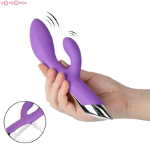 Dual Dildo Vibrator For Women Dual Vibration Silicone Waterproof Magic Wand Vagina Stimulate Vibrator Erotic Sex Toys For Women