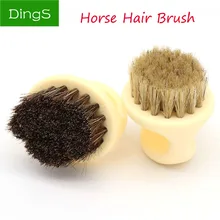 1 шт. портативная круглая кисточка из конского волоса, кожаная щетка для чистки, полировка, очистка, очистка дома, инструменты для очистки