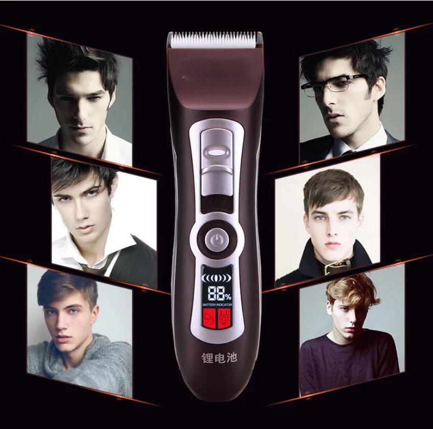 

Professional Hair Clipper Hair Trimmer Blade Hair Cutting Machine Barber Hair Trimmer +LCD Display cordless longer Use