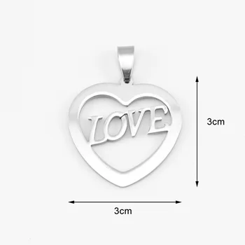 

50pcs love heart diy jewelry Pendant double sides polished small Necklace Pendant for women stainless steel wholesale