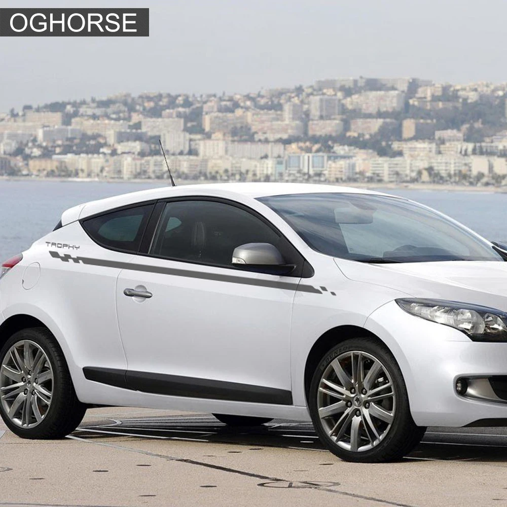 Car Styling Door Side Stripe Racing Sport Graphics Decal Sticker For Renault Megane 2 3 4 RS Grandtourer GT Trophy Accessories