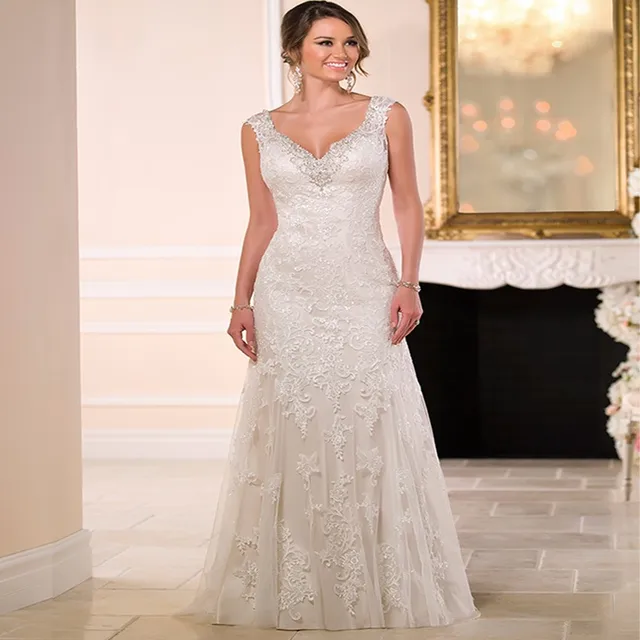 Beaded Backless Wedding Dress