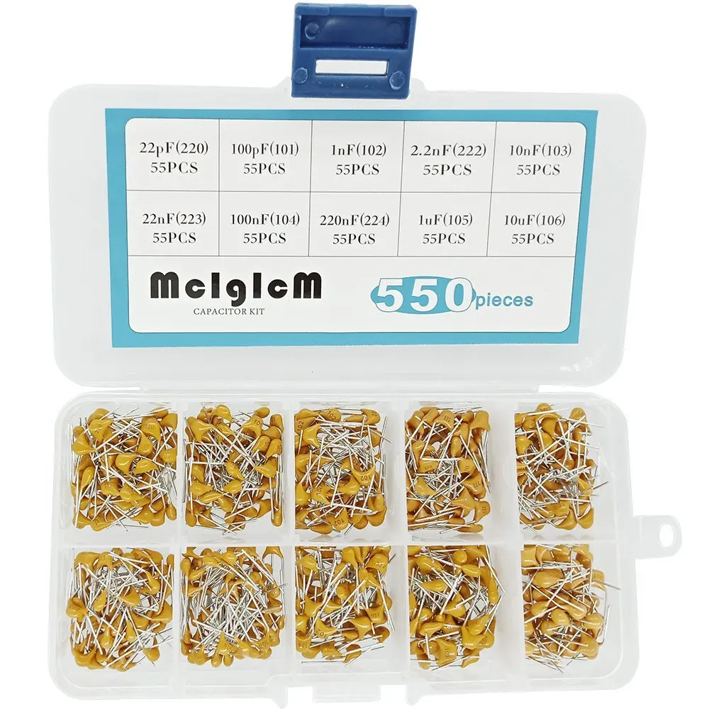Koop MCIGICM 550 Pcs 22pF 10uF DIP Monolithic Multilayer Chip Keramische Condensatoren Assortiment Kit