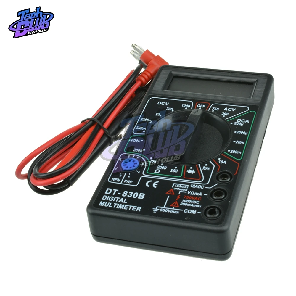 750/1000V DT830B AC/DC ЖК дисплей Цифровой мультиметр Вольтметр Амперметр Ом тестер