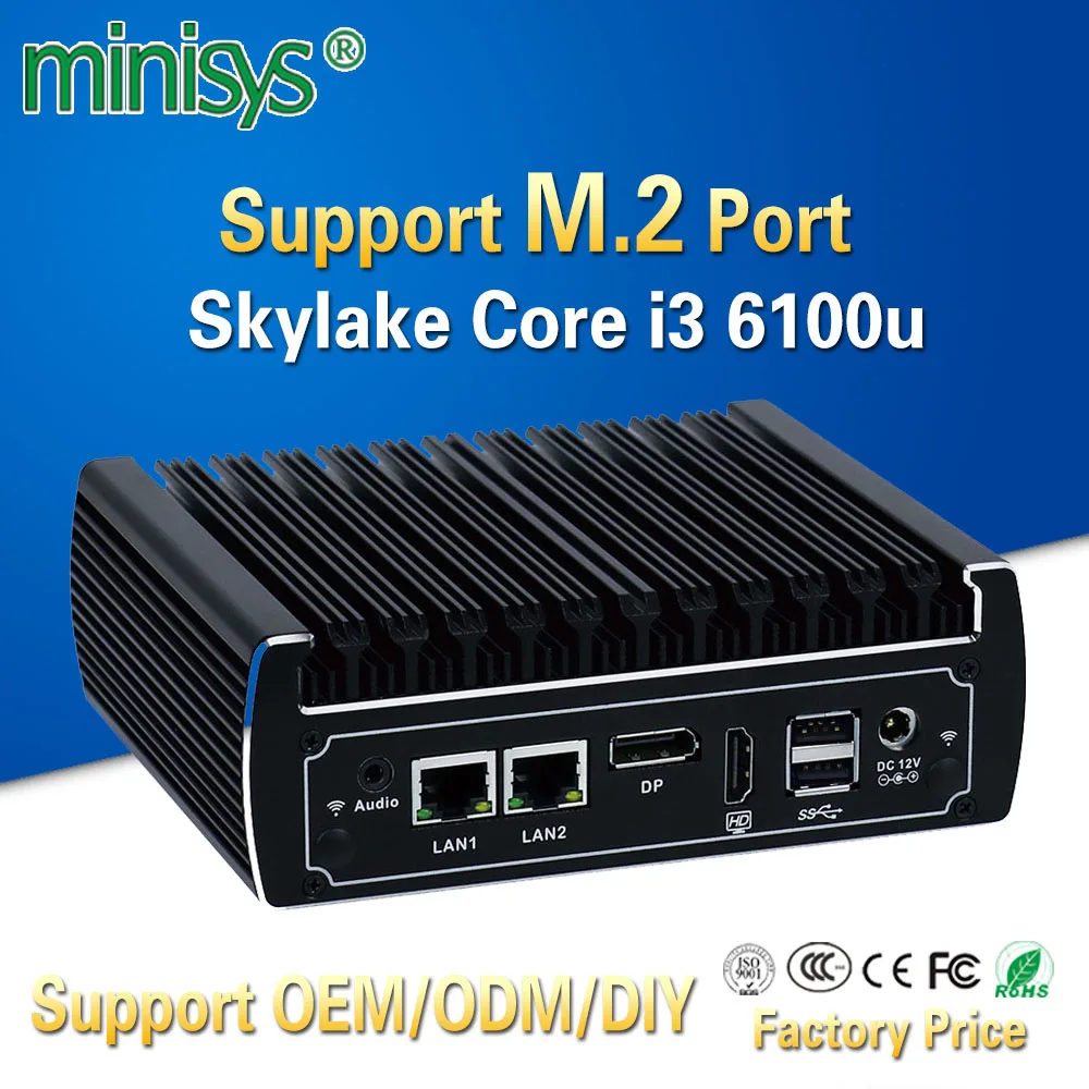 Minisys fanless 4K mini pc intel core i3-6100u dual lan windows 10 net gaming desktop pocket computer support 8gb ram 64gb ssd Minisys fanless 4K mini pc intel core i3-6100u dual lan windows 10 net gaming desktop pocket computer support 8gb ram 64gb ssd