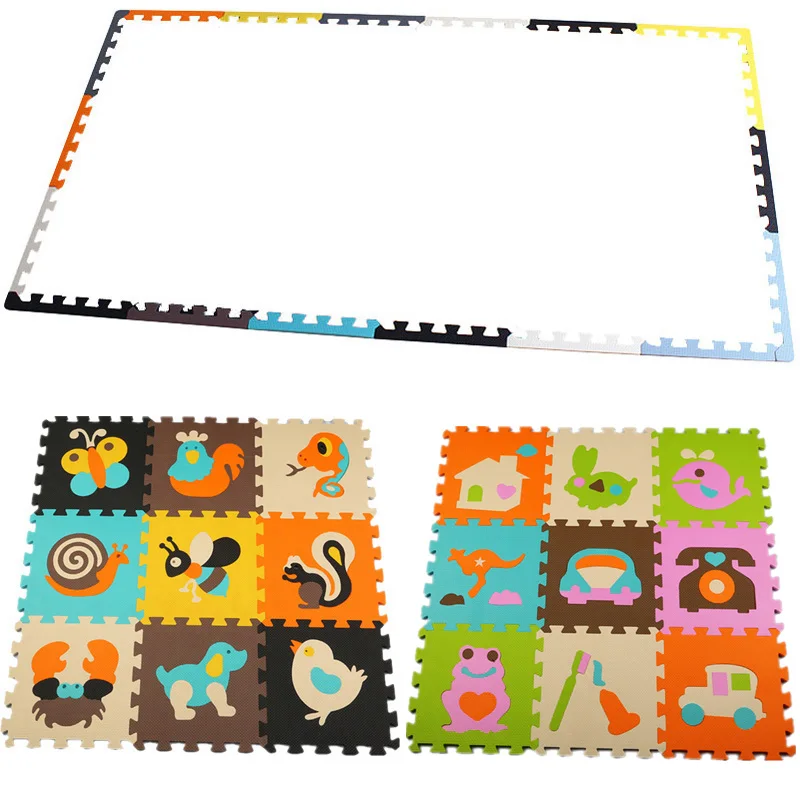 Hot Sale 30*30cm 18 pcs Baby Foam Puzzle Mats EVA Baby Play Floor Mats EVA Foam Mat For Infant Kids Jigsaw Game Pad Indoor mat - Цвет: P010035