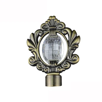 

Luxury high quality metal+crystal Crown design curtain rod finial for 25/28mm1&1-1/8-IN diameter rods can mixed order by color