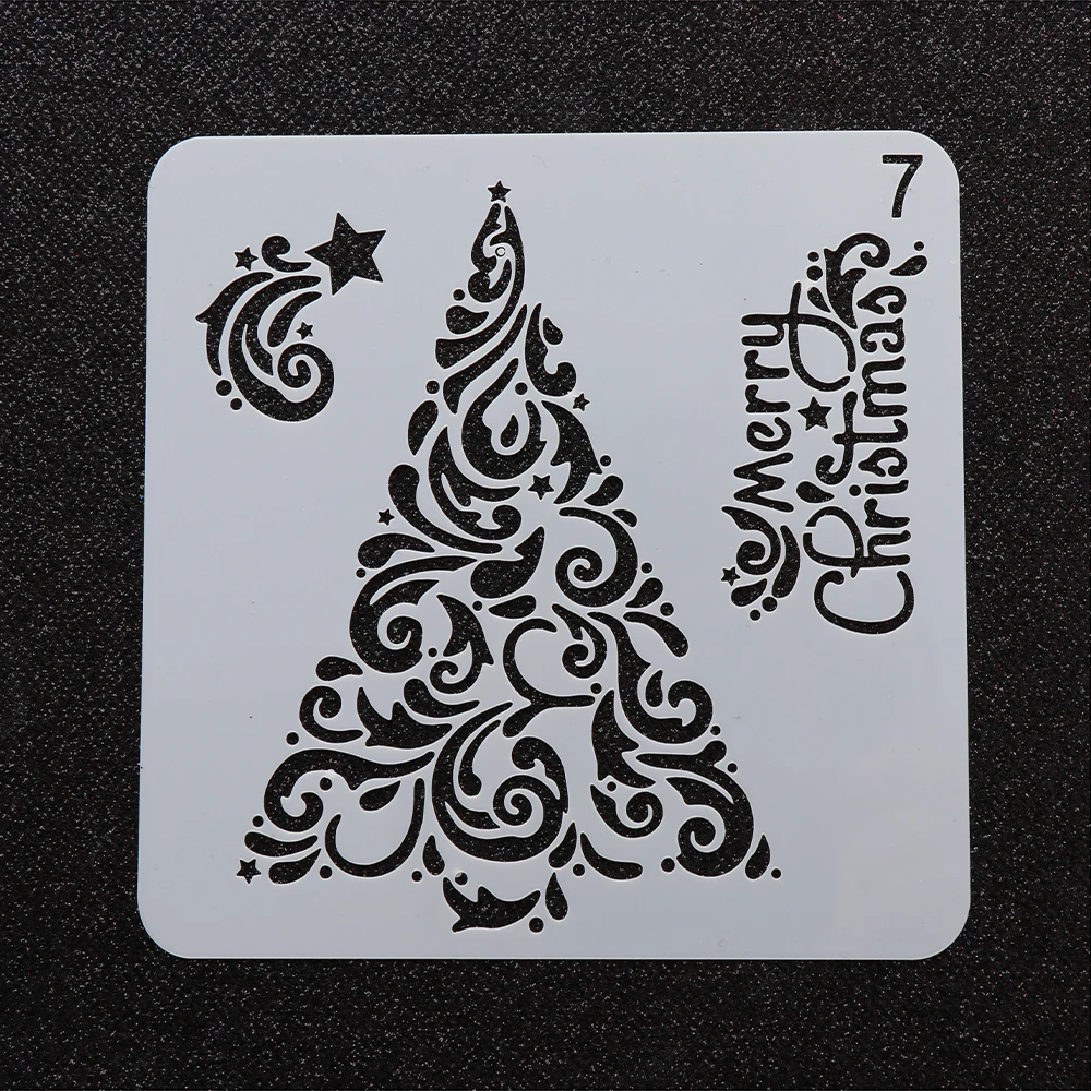 

Christmas Tree Hollow Layering Stencils For Wall Painting Scrapbooking Stamp Album Decorative Embossing Paper Card DIY Craft #7
