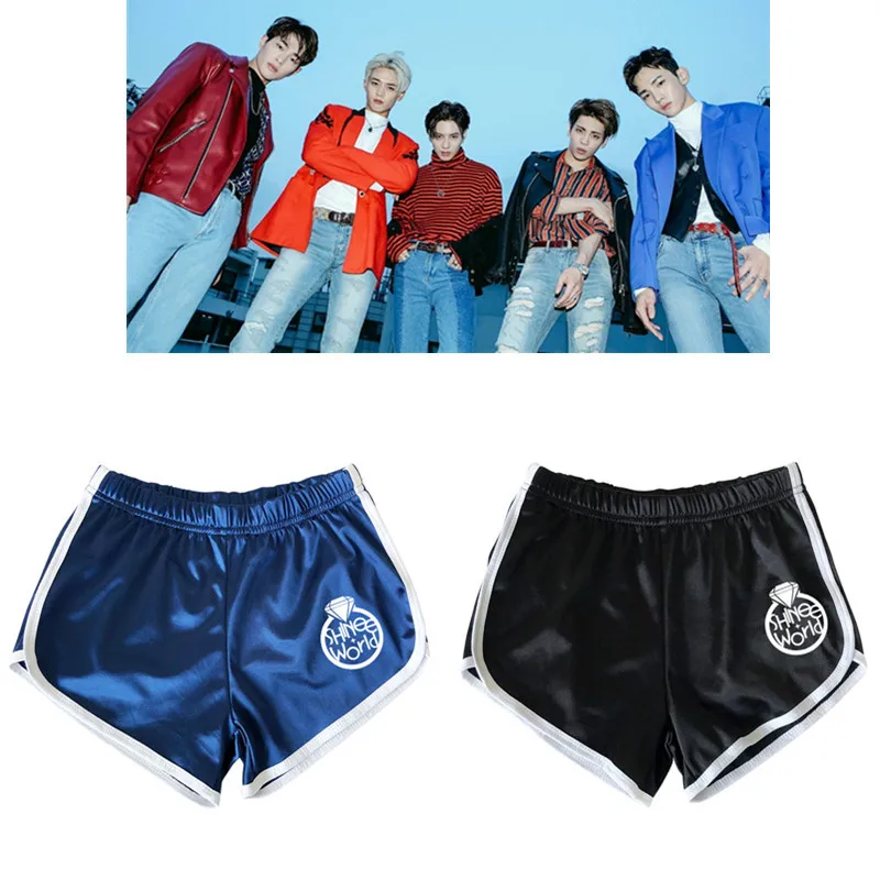 Kpop SHINEE летние свободные хлопковые женские шорты Harajuku корейские большие размеры