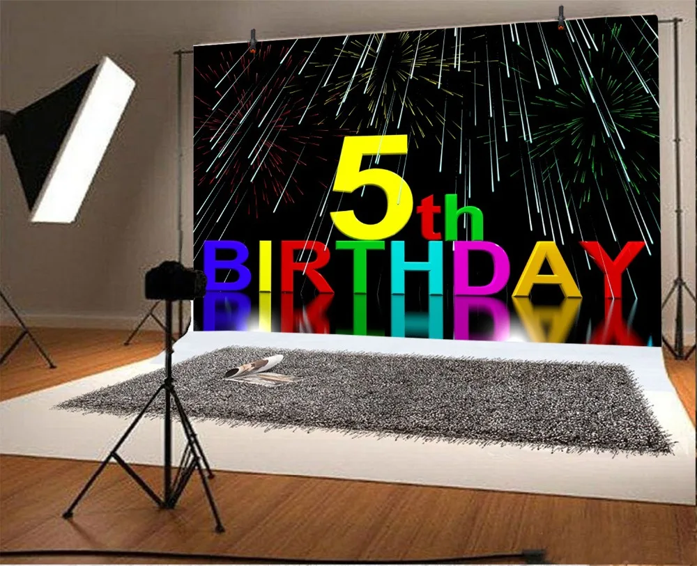 Laeacco Meteor Shower 5th Birthday Baby Child Photography Background Customized Photographic Backdrops For Photo Studio Laeacco Meteor Shower 5th Birthday Baby Child Photography Background Customized Photographic Backdrops For Photo Studio