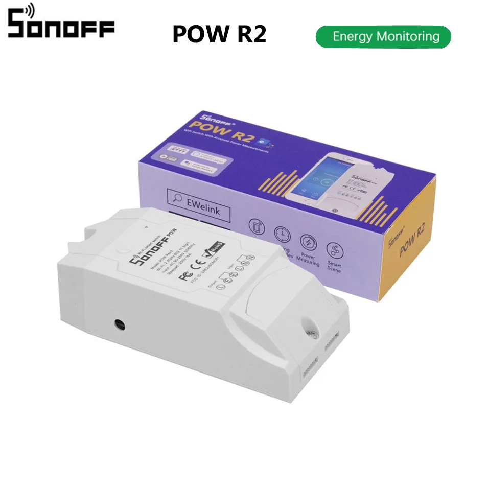 1---Sonoff Pow R2 Smart Wifi Switch Controller With Real Time Power Monitoring High Accuracy 16A Smart Home Module Remote by Android