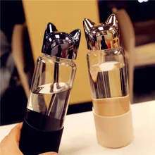 350 мл моя бутылка для воды голова лисы велосипед Тур Чай Кофе Милые Девочки Дети ясное молоко питьевой стеклянные бутылки