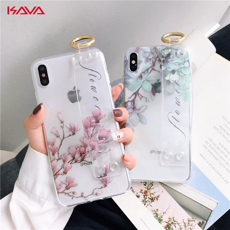 Прозрачный мягкий чехол для телефона с цветочным узором iPhone 6s 6 plus 7 8 X XR XS MAX