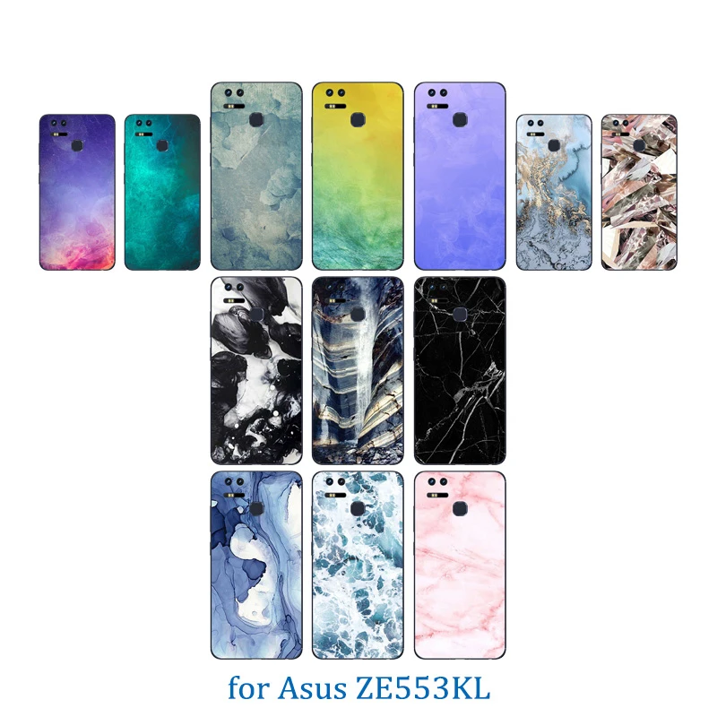 Luxury Flexible 5.5 inch For Asus Zenfone 3 Zoom ZE553KL Phone Cases Soft TPU Silicone Coque Color Stone Pattern Slim Back Cover |