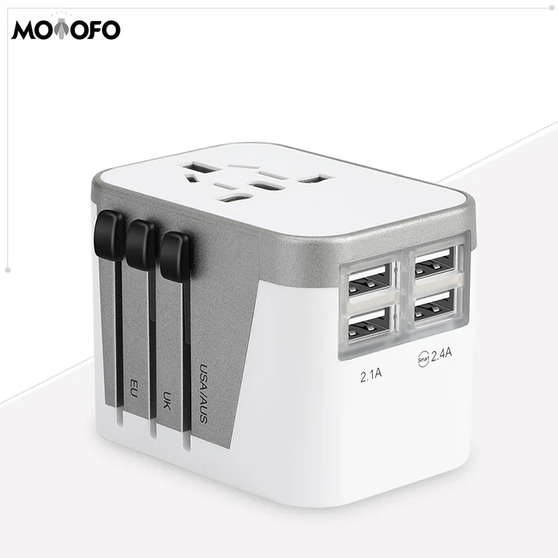 

4 USB Ports High Speed 3.4A Charger EU UK US Universal Travel Plug Adapter for Ports - Charge Cell Phones, Smart Watches, iPhone