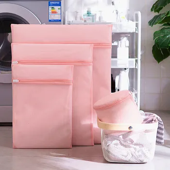 

Pink Mesh Washing Machine Bag For Bra Underwear Socks Protective Laundry Bags Travel Portable Net Wash Storage Bag For Clothes