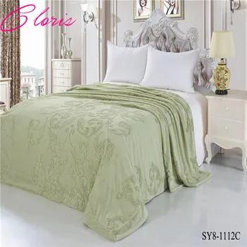 

"CLORIS" 160*210cm 100% Polyester Blanket for Adult Soft Plush Fleece Luxurious Solid Color Bedspread On Bed