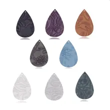 10 шт./лот из искусственной кожи серьги аксессуары каплевидный тисненый принт для самостоятельного изготовления сережек этнические Винтажные Ювелирные изделия Очаровательная Коллекция