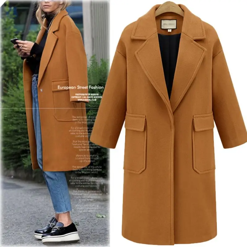 Manteau Green Style 2018 army D'hiver Mince camel Chameau Femelle Mélanges Dark Pardessus Europe Taille Femmes La Plus Blue Qmgood Long Vêtements Laine wqERYwd