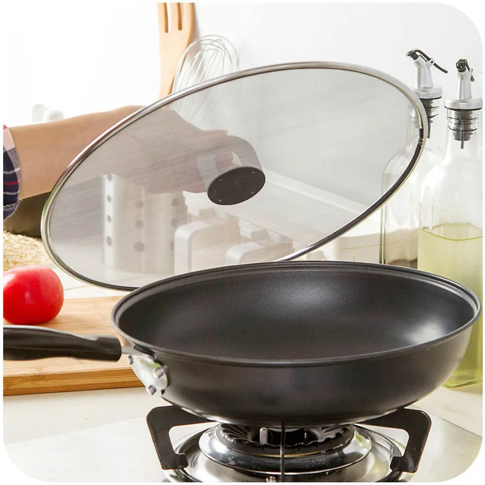 Splatter Screen Guard Frying Fry Pan Cover with Handle