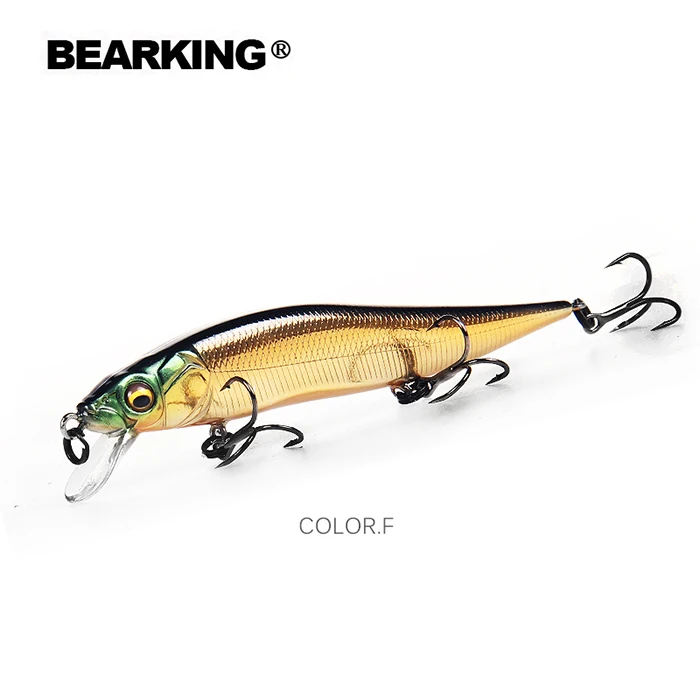 hot Bearking perfect action 12different colors fishing lures,98mm/10g, sp minnow 12 different colorful color,free shipping - Цвет: F