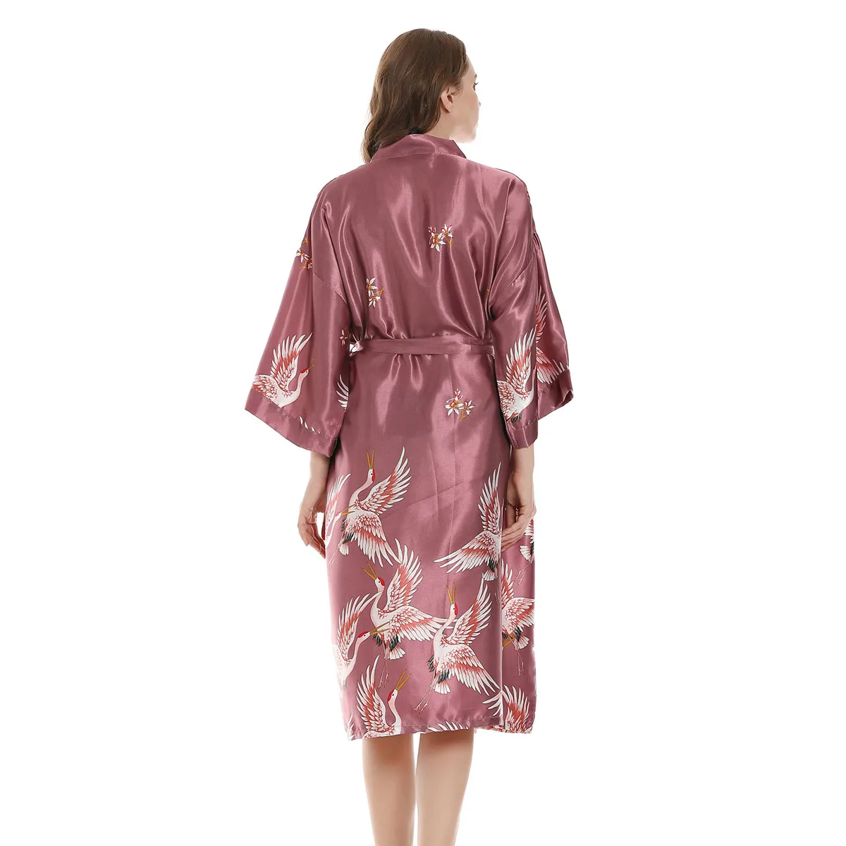 Сексуальный женский длинный халат летний Ночной костюм из вискозы кимоно банное платье с животным принтом для свадьбы, невесты, подружки невесты халат Повседневный юката