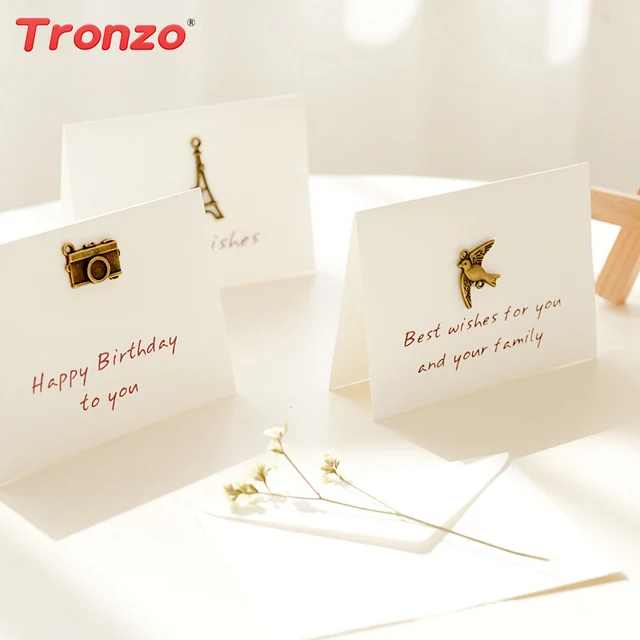 tronzo party decoration greeting card with envelope elegant wedding birthday invitation cards with metallic party supplies
